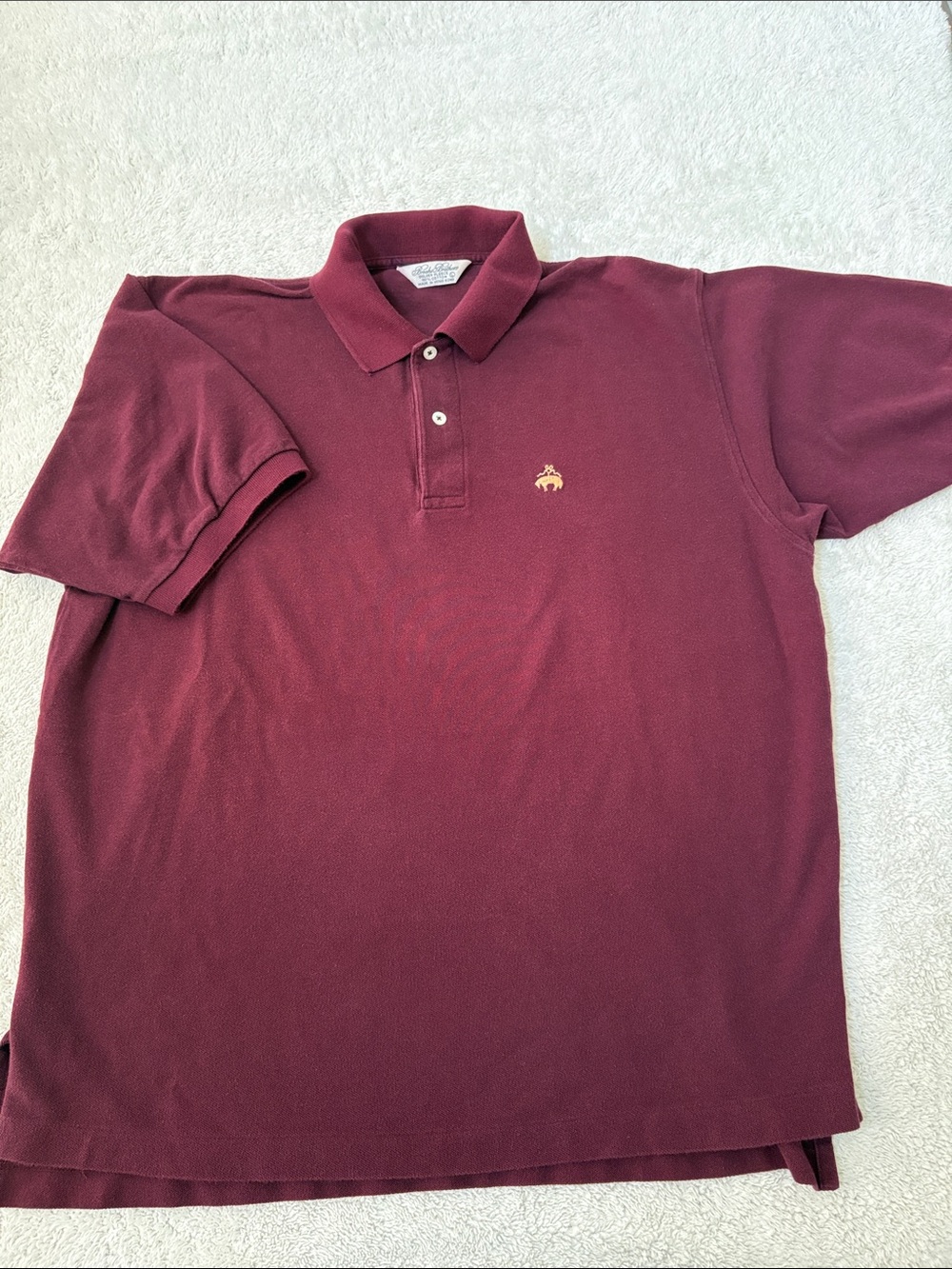 Brooks Brothers Maroon Polo with Gold Logo